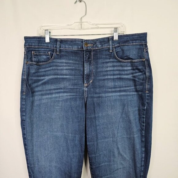 NYDJ ANABELLE Skinny Boyfriend Jeans Cuffed MEDIUM WASH BLUE size 16W High Rise - Picture 3 of 9
